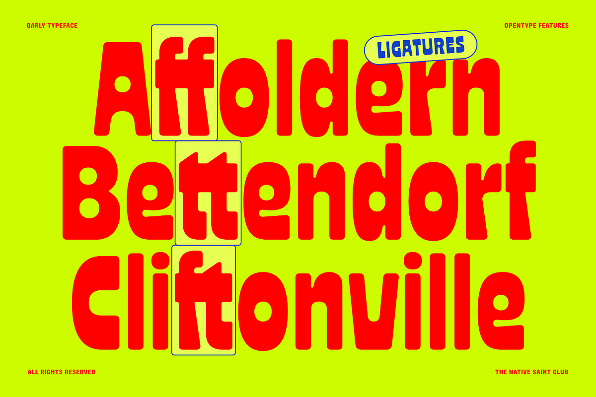 TNSC GARLY - Bold Display Typeface, a Sans Serif Font by The Native Saint Club (Photo 2 of 16)