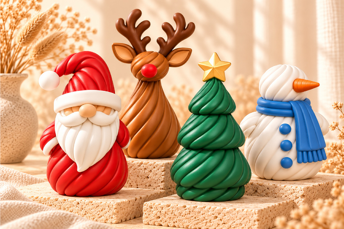 Christmas Figurine Decor STL, a Scene 3D Model by Layerology (Photo 3 of 3)