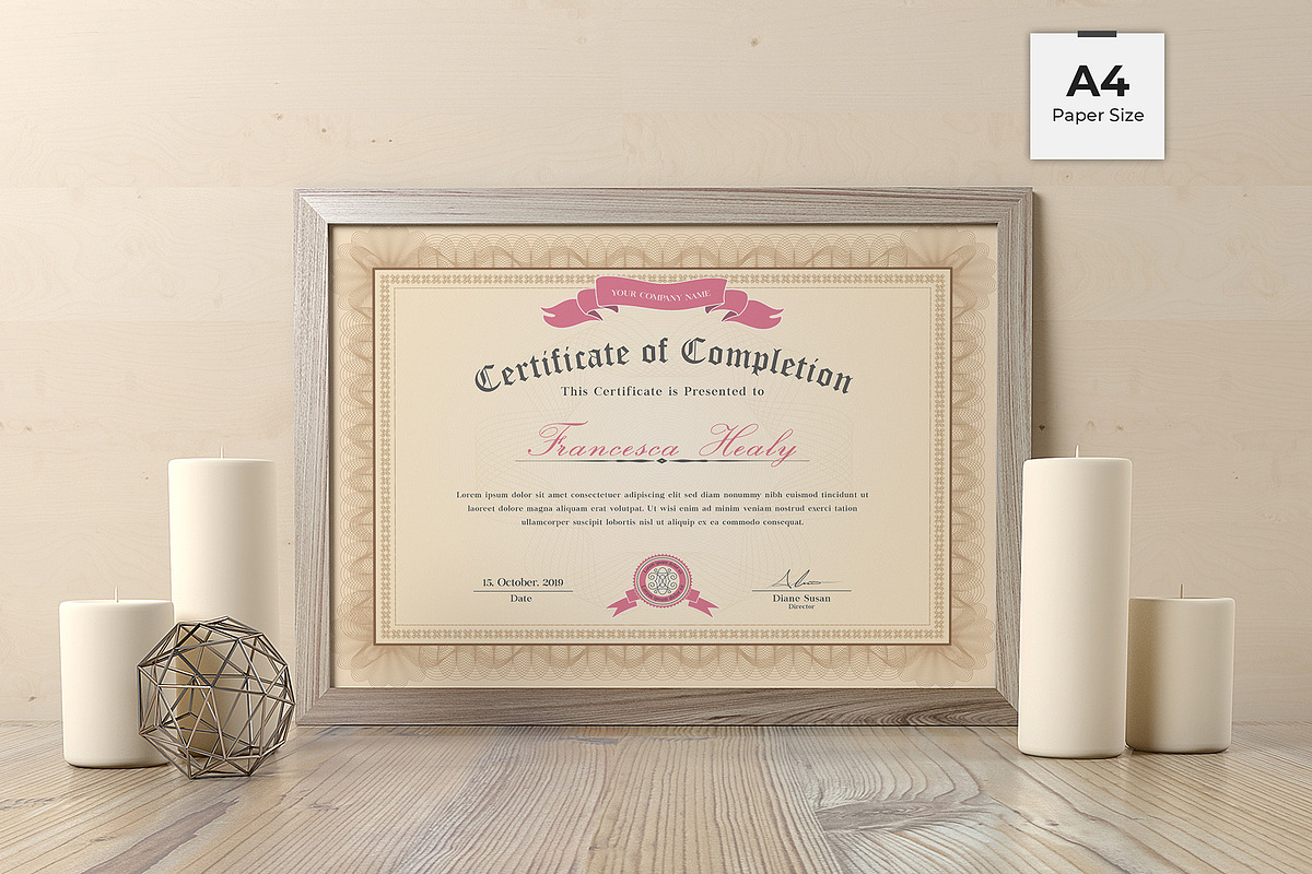 Canva Certificate Template, a Stationery Template by DesignDevisers (Photo 3 of 9)