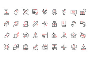 School icons, an Education Illustration by Lemberg Vector