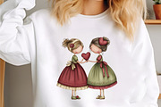 Whimsical Valentine Teen Girl Clipar, an Illustration by designcity5 (Thumbnail 5 of 5)