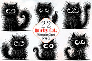 Quirky Black Cats Clipart, an Illustration by RobertsArt (Thumbnail 1 of 7)