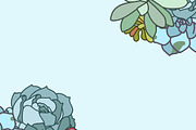 Succulent vector pattern & invite, a Pattern Graphic by OctoPaper (Thumbnail 5 of 5)