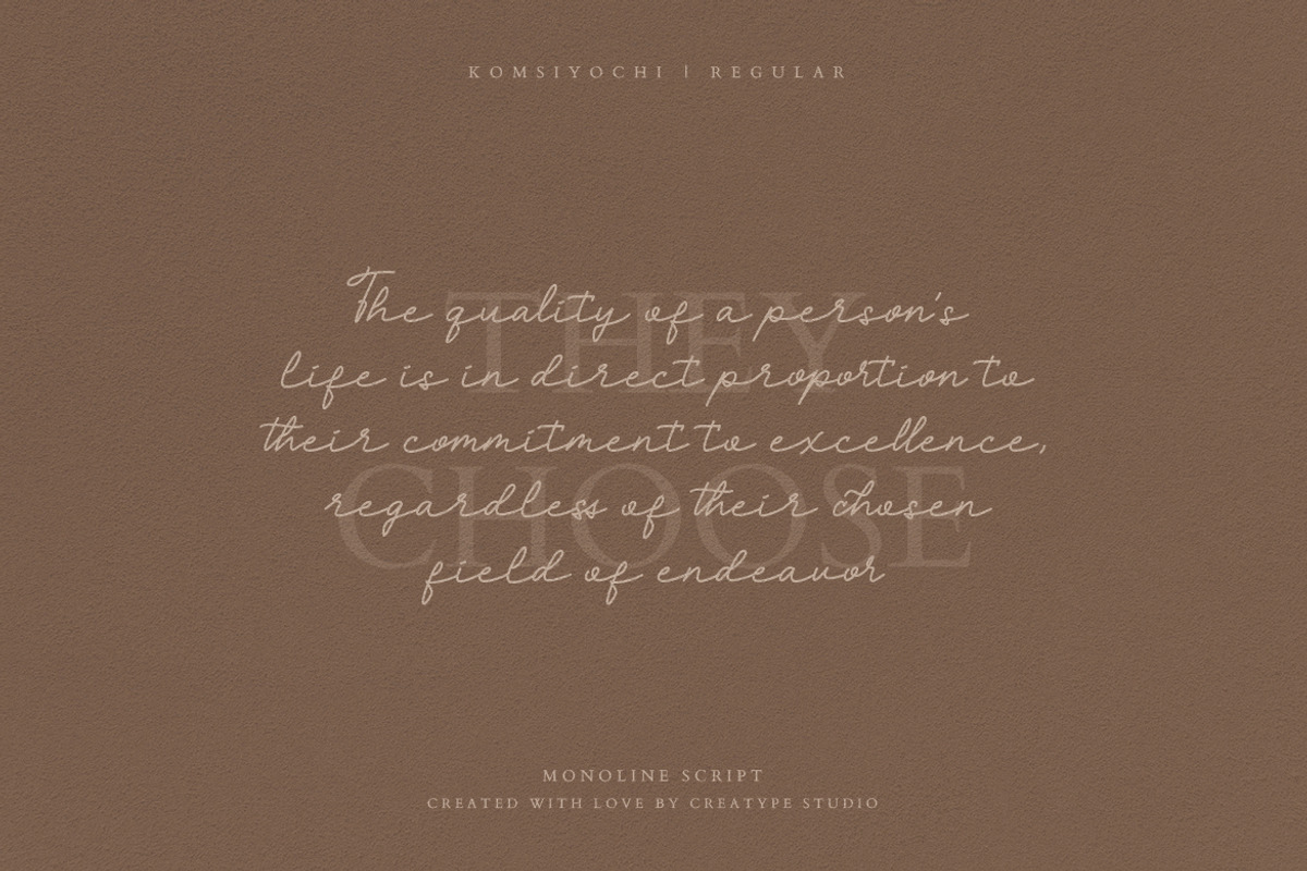Komsiyochi Monoline Script, a Script Font by Creatype Studio (Photo 5 of 9)