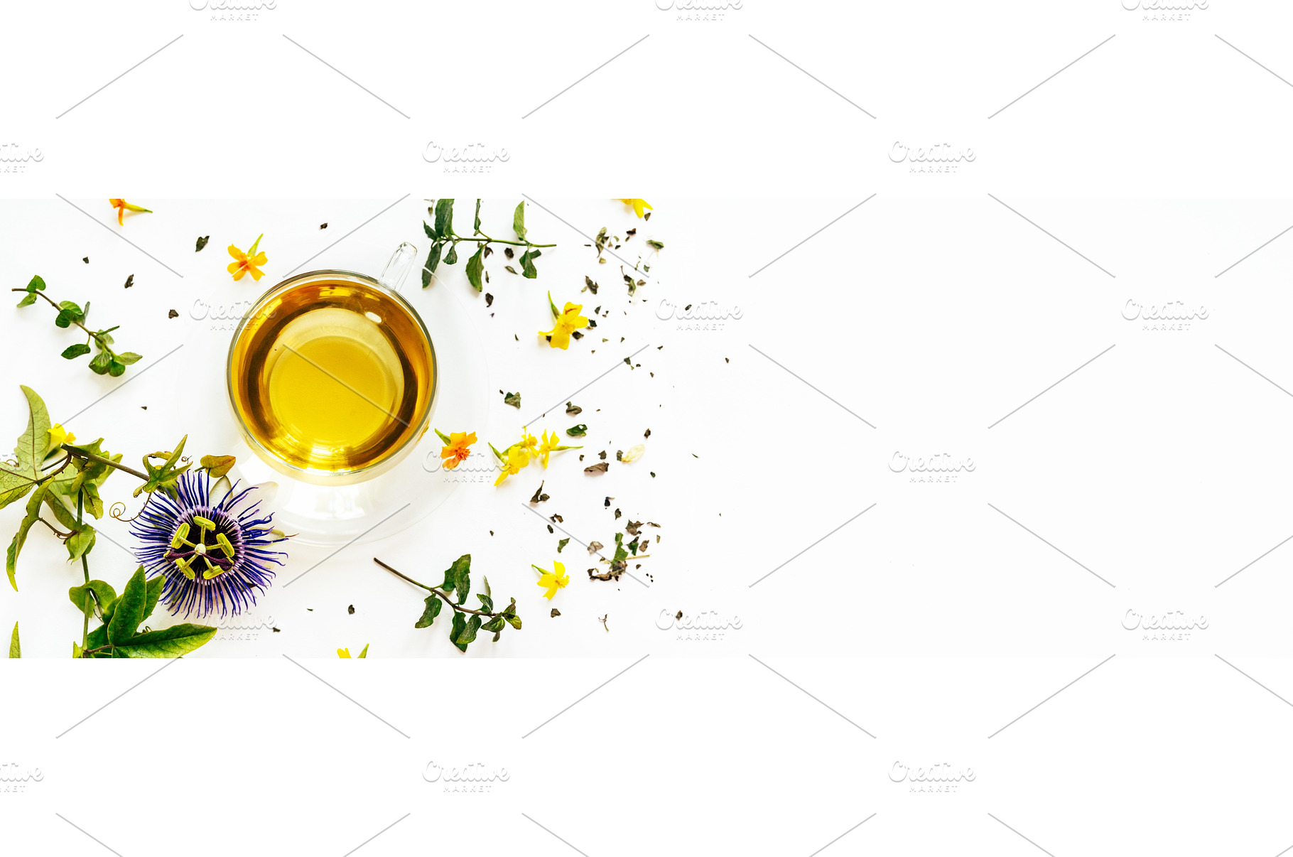 Calming herbal tea with passiflora, a Food & Drink Photo by Yummypic