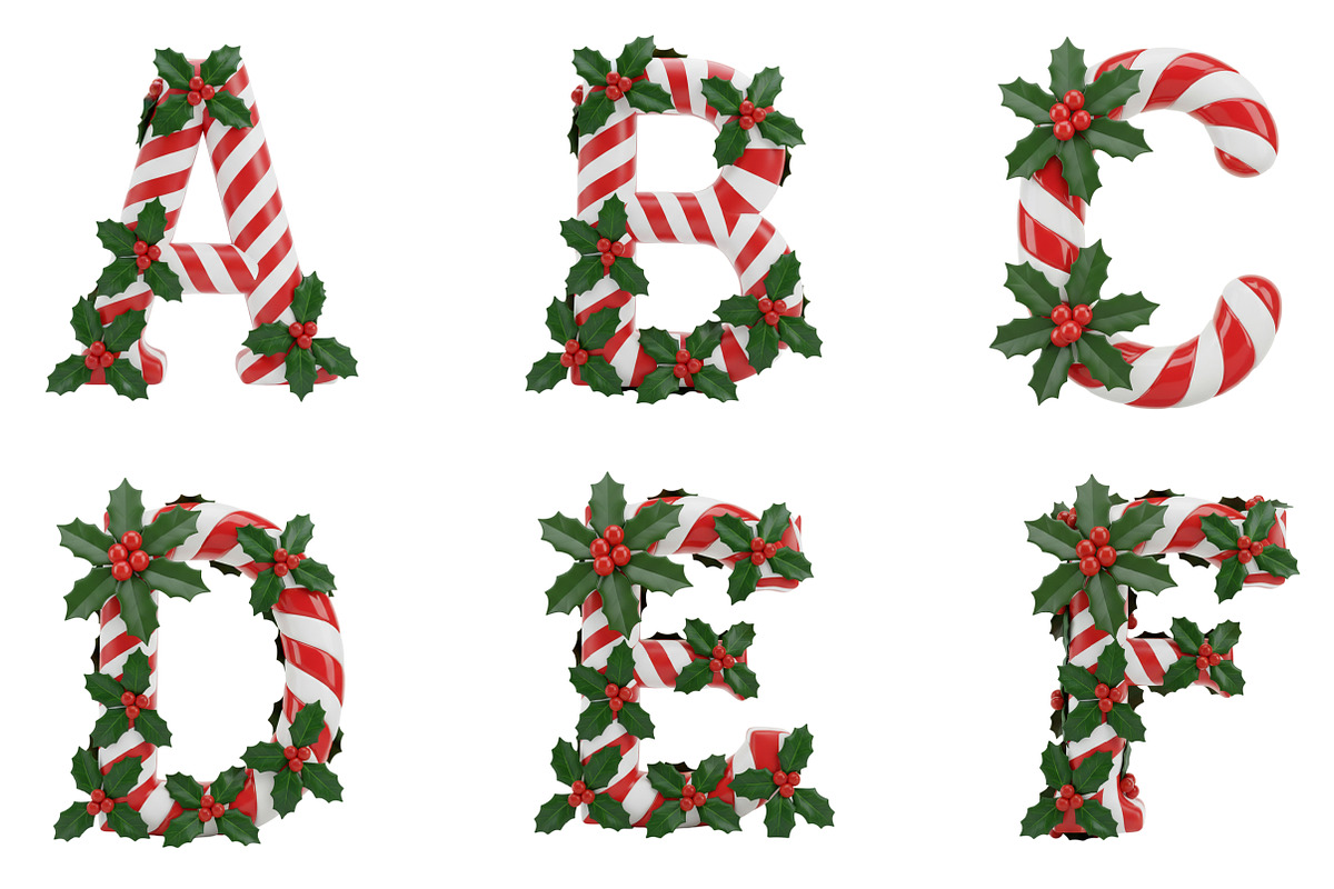 Candy Cane Christmas Alphabet, an Illustration by Design Market (Photo 2 of 7)