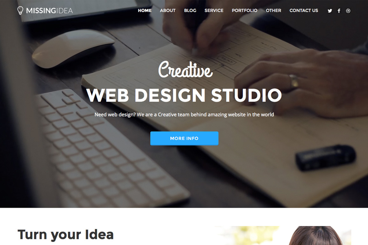 Missingidea HTML, a HTML Template by Cubicthemes (Photo 1 of 4)