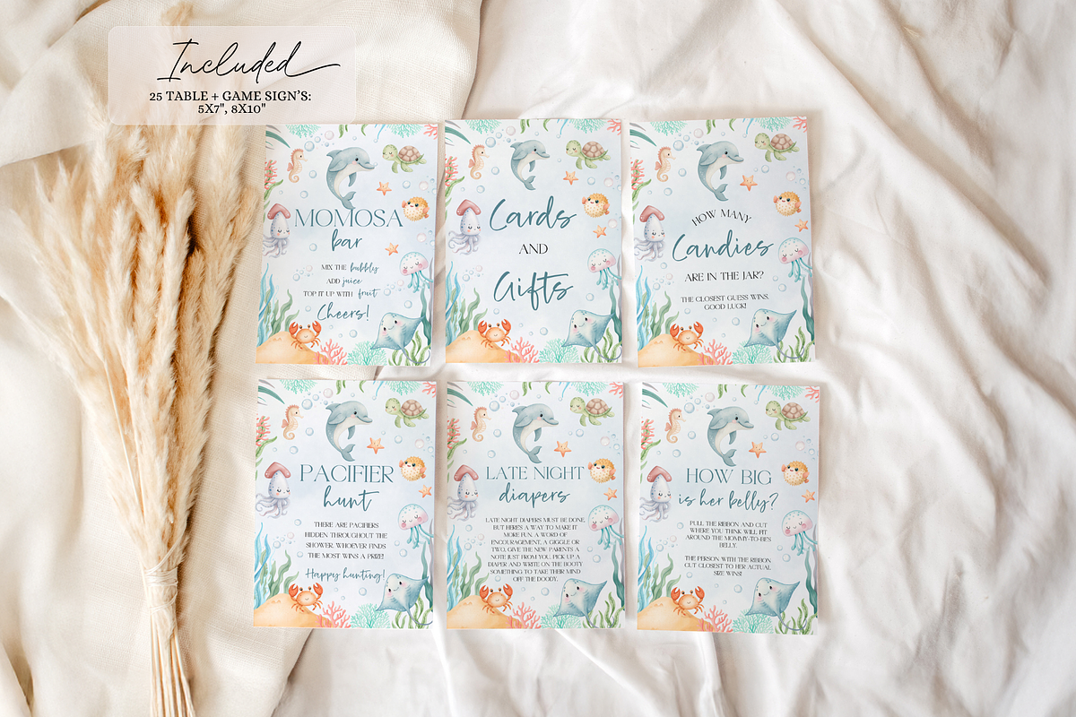 Sea You Soon Baby Shower Game Bundle, a Templates & Theme by VeliusCreativeStudio (Photo 3 of 6)