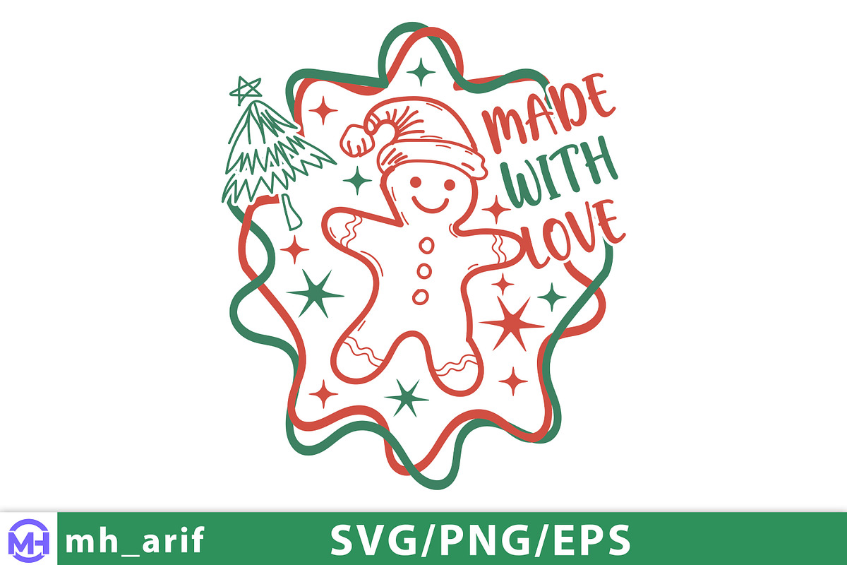 Christmas Made with Love Hand-Drawn, a Graphic by mh_arif (Photo 2 of 4)