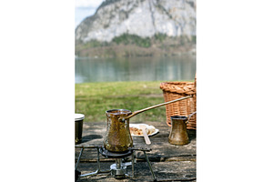 Turkish Coffee Brewing By Mountain, a Sports & Recreation Photo by Natasha Breen