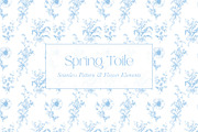 Spring Toile Pattern & Elements, a Pattern Graphic by Encre Studio (Thumbnail 1 of 7)