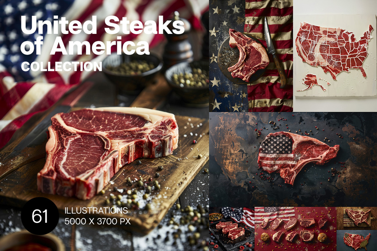 61 United Steaks of America, a Food & Drink Photo by Handmadefont (Photo 1 of 11)