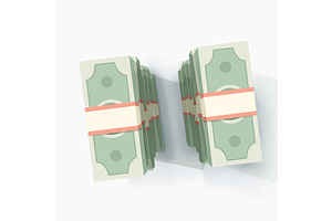 money stacks in cute design top view, a Finance Illustration by IfH