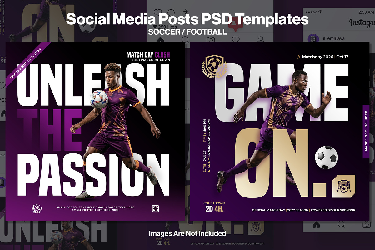 Soccer Social Media Posts Templates, a Flyer Template by iHemalaya (Photo 1 of 4)