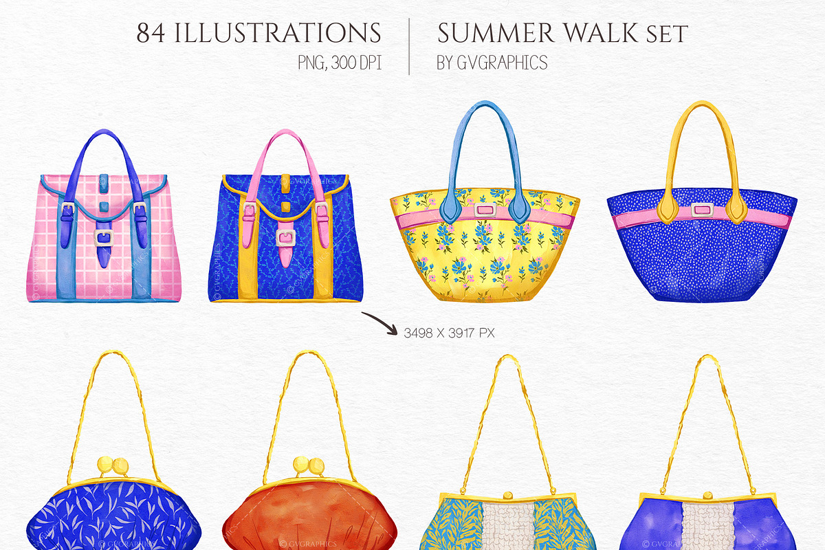 Summer Walk Illustrations, an Object Illustration by GVGraphics (Photo 5 of 8)