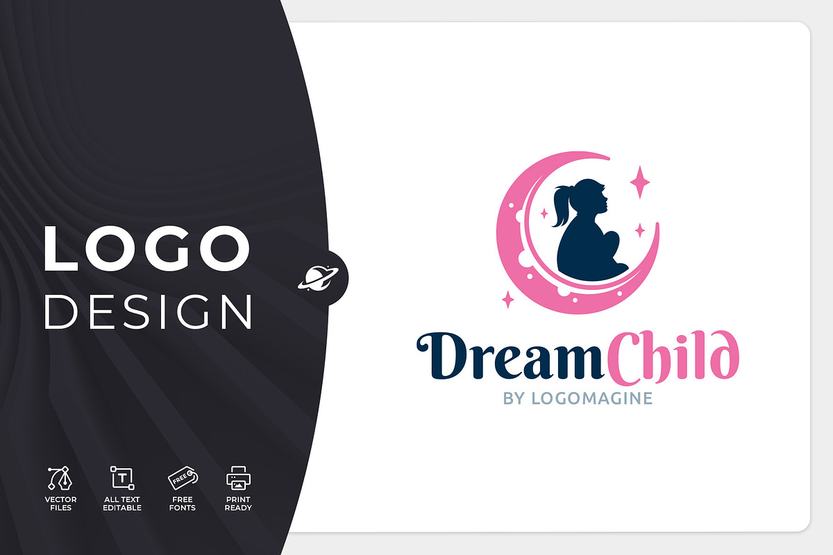 Dream Child - Girl Logo Template, a Branding & Logo Template by LOGOMAGINE (Photo 1 of 16)