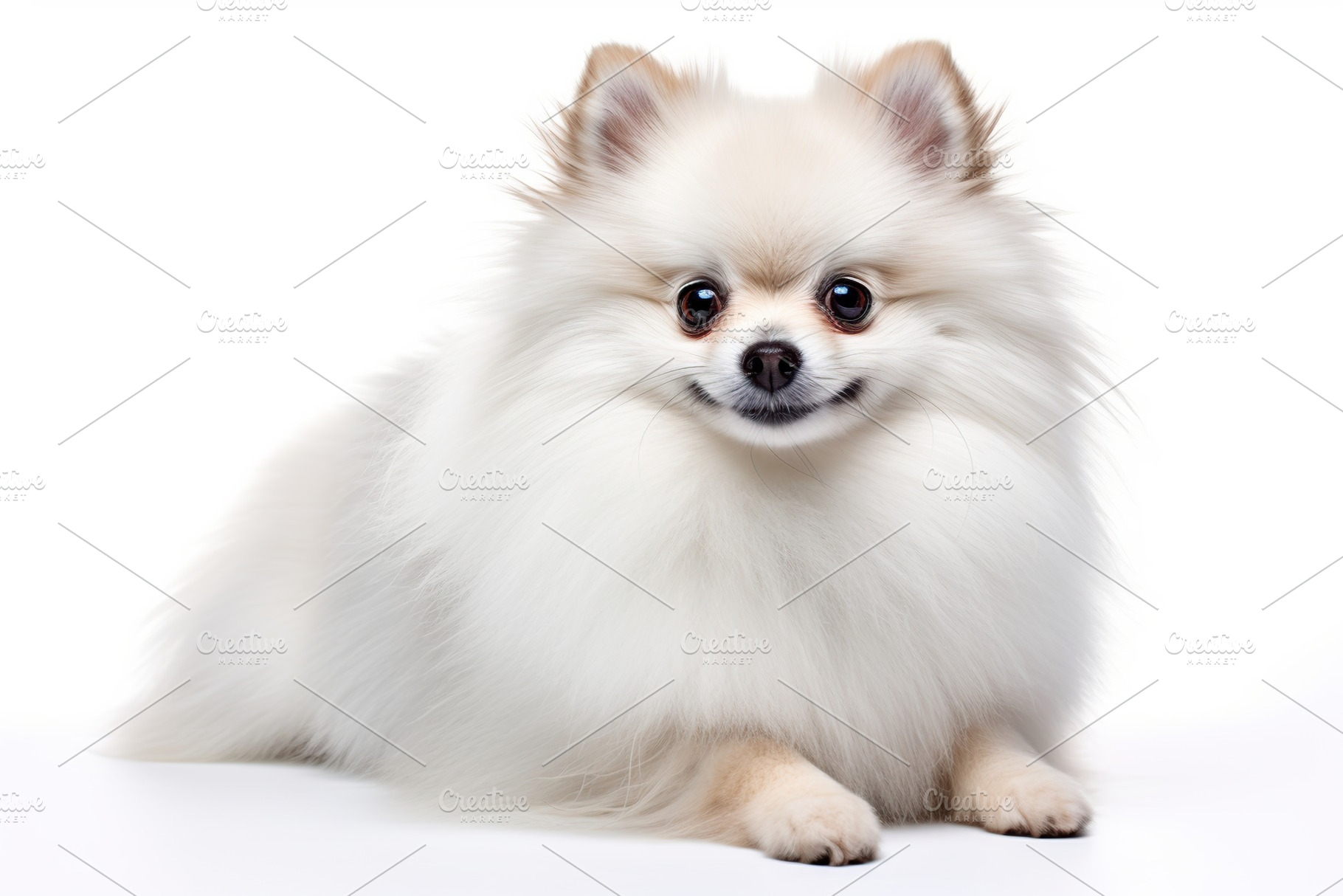 Pomeranian spitz isolated on white background, an Animal Photo by AlyaAnd