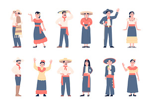 Mexican characters. Mexico women men, a Person Illustration by LadadikArt