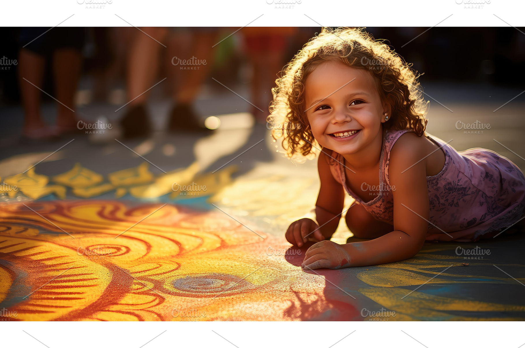 pavement sun chalk drawing ai, a Nature Photo by pikepicture