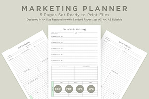 Marketing Planning Pages Set V-12, a Stationery Template by shahsoft