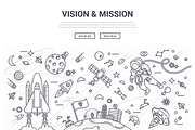Vision & Mission Doodle Background, an Illustration by Flat Icons (Thumbnail 2 of 2)