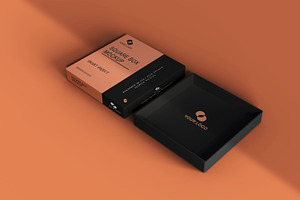 Square Box Mockup Design