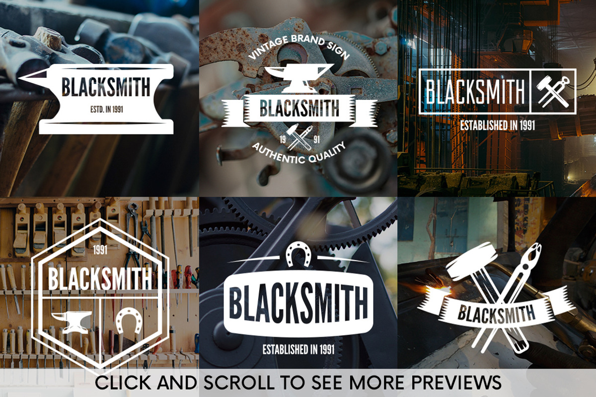 Vintage Blacksmith Labels & Badges, a Branding & Logo Template by Lustra Frisk (Photo 2 of 4)