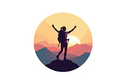 Sunset Mountain Victory Silhouette, an Object Graphic by yasushie (Thumbnail 15 of 16)