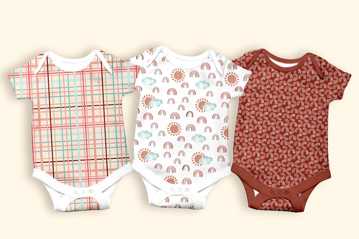 Hand-Drawn Boho Rainbow Patterns Set, a Pattern Graphic by Oksana Dovhopol Art (Photo 4 of 32)