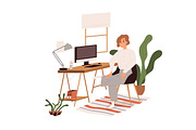 People do workout at workplace set, a Person Illustration by Good Studio (Thumbnail 7 of 9)