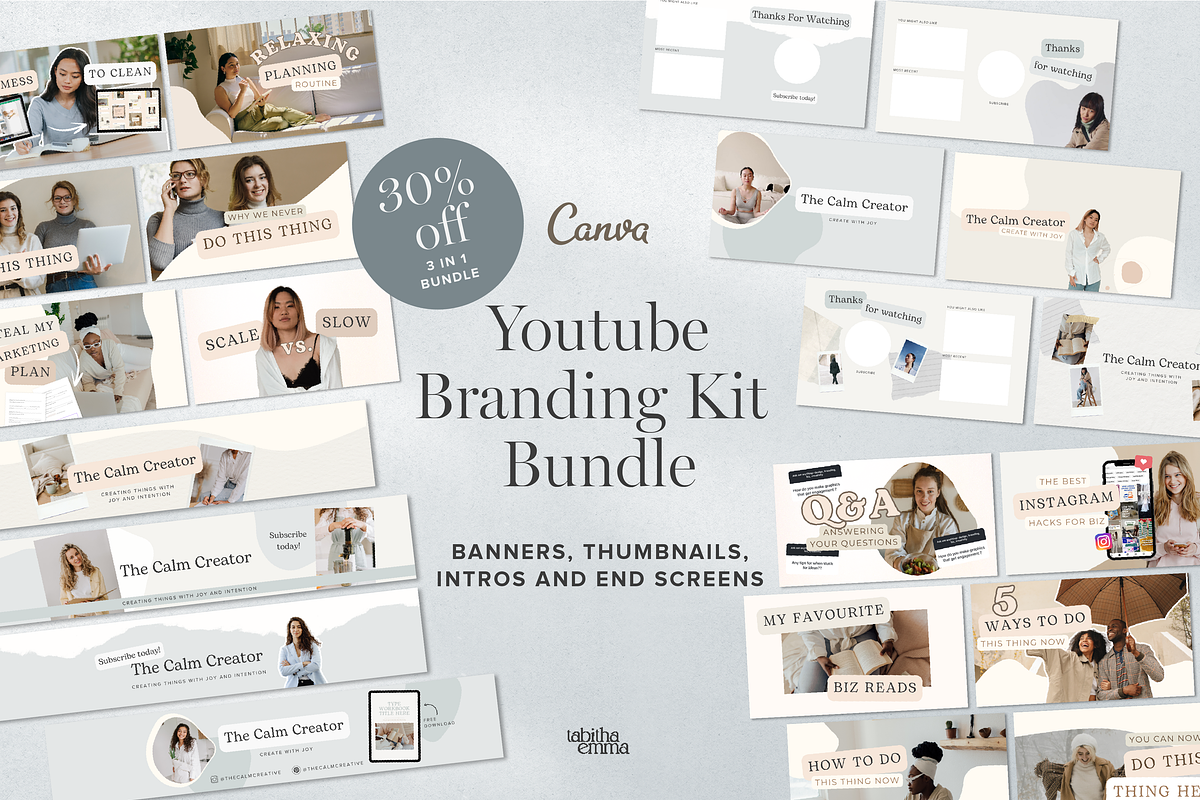 Youtube Branding Bundle Templates, a Marketing Template by Tabitha Emma (Photo 1 of 9)