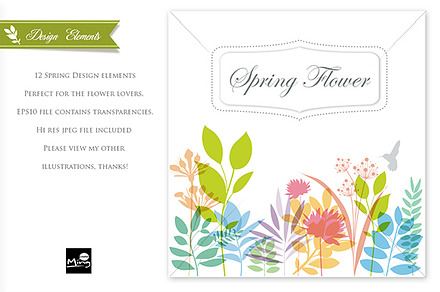 Spring Design Elements Set