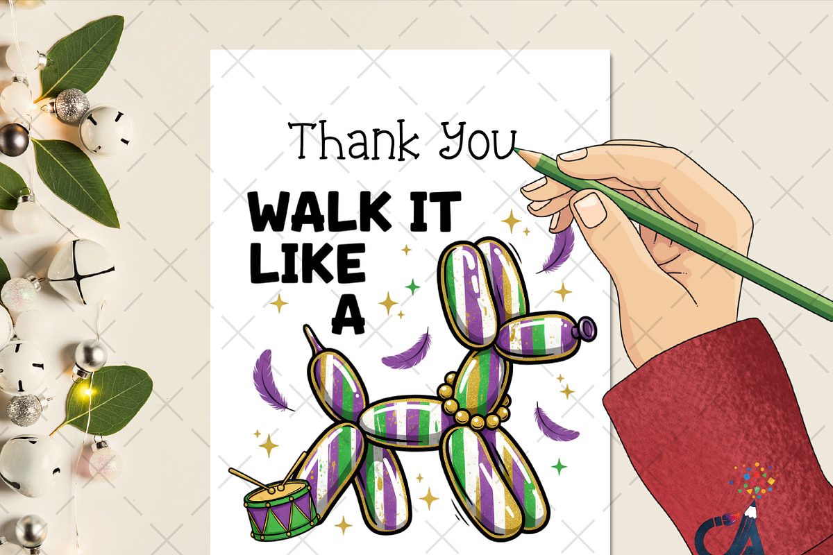 Walk it Like a Dog Mardi Gras PNG, an Illustration by Creative Art (Photo 5 of 6)