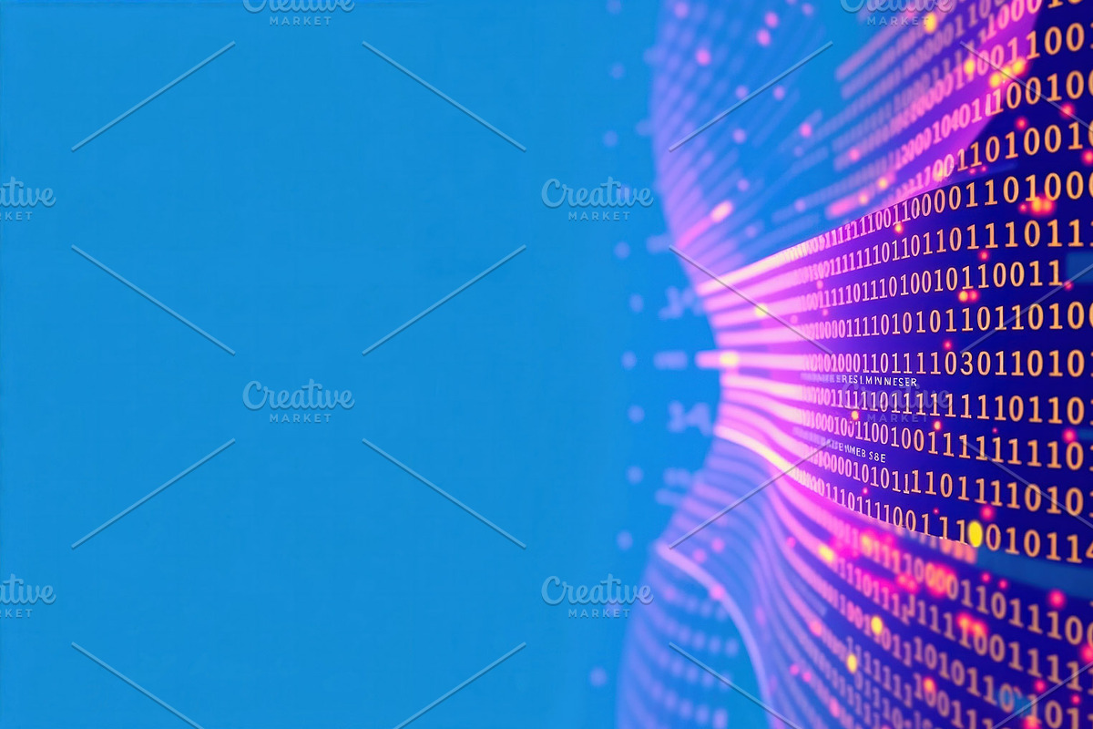 Flowing 3D binary code ribbon, an Illustration by wavebreak