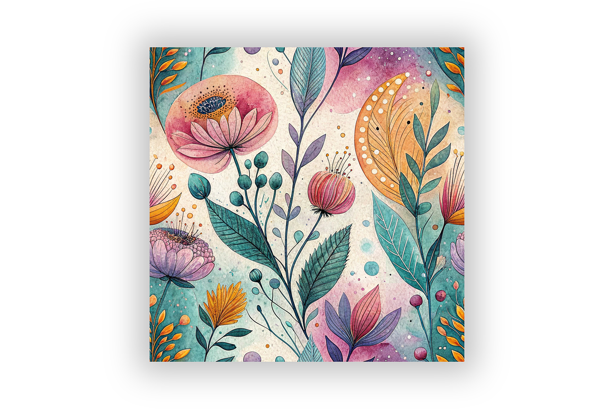 Whimsical Watercolor Floral Patterns, a Pattern Graphic by FloridPrintables (Photo 3 of 9)