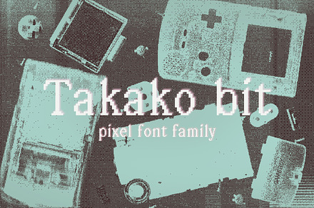 Takako bit - Pixel serif font family, a Serif Font by Gianluca_Bergo