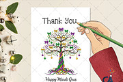 Watercolor Mardi Gras Bead Tree, an Illustration by Creative Art (Thumbnail 2 of 6)