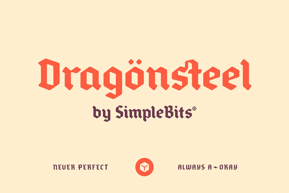 Dragönsteel — Modern-ish blackletter, a Blackletter Font by SimpleBits® (Photo 1 of 6)