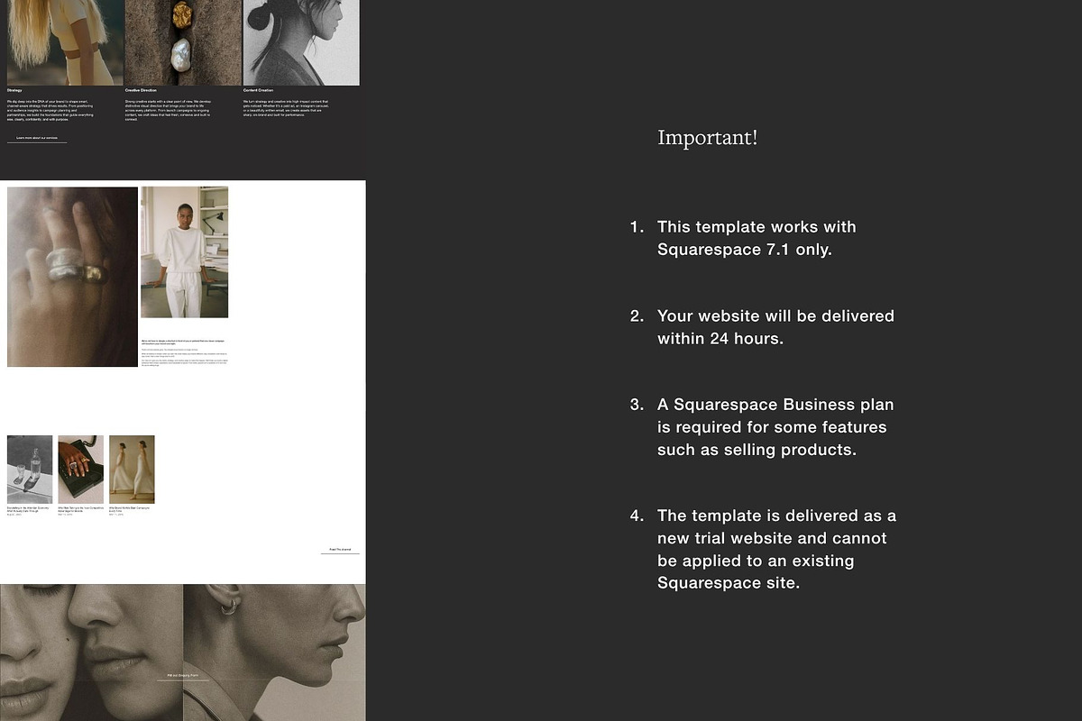 Editorial Squarespace Website, a Squarespace Template by Studio TSM (Photo 15 of 16)