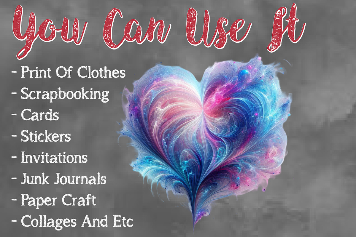 Cute Smoke Heart Clipart Sublimation, a Seasonal Illustration by Craft Nest (Photo 3 of 6)
