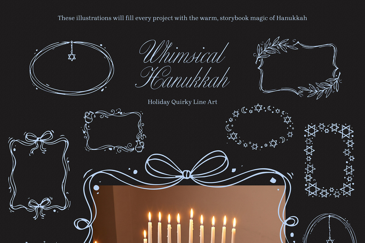 Whimsical Hanukkah: Holiday Line Art, a Seasonal Illustration by divanovskaya_nv (Photo 13 of 16)