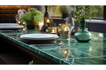 marble countertop in modern kitchen, a Food & Drink Photo by Neirfy