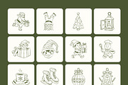 90 Christmas Hand-drawn Doodles, an Outline Icon by Prosymbols (Thumbnail 7 of 9)