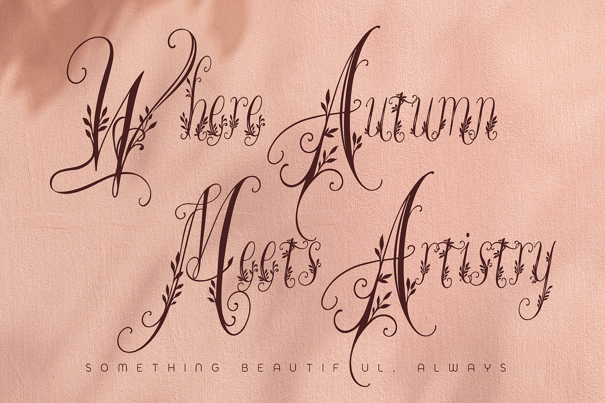 Wanderin Autumn Artisan Floral font, a Script Font by HypeWorksCo (Photo 2 of 28)