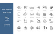 Power Generation outline icons, an Outline Icon by Tettygreen (Thumbnail 1 of 2)