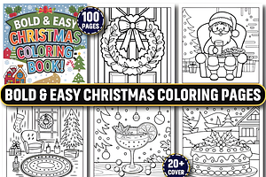 Bold & Easy Christmas Coloring, a Seasonal Illustration by Coco Bloom
