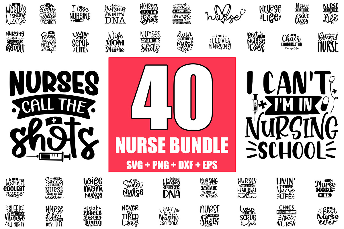 Nurse SVG Bundle 40 Designs, an Illustration by ZoomkSVG (Photo 1 of 7)