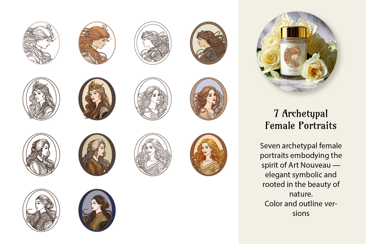 ART NOUVEAU VECTOR MEGA BUNDLE, an Object Graphic by Elen-Lane (Photo 2 of 8)