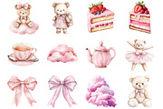 Watercolor Pink Teddy Bear Clipart, a Seasonal Illustration by CitraGraphics (Thumbnail 3 of 3)