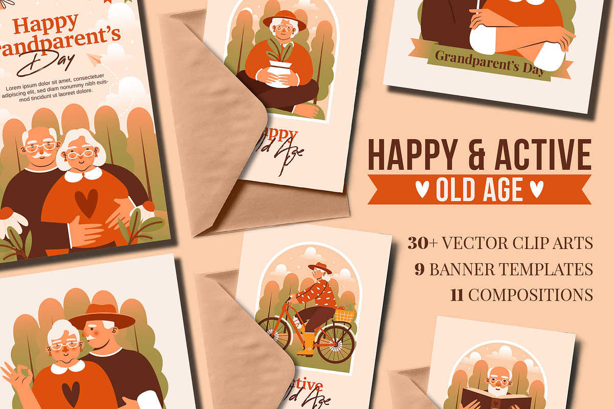 Grandparent's Day. Active old age., a Person Illustration by Renberrry.Store (Photo 1 of 10)